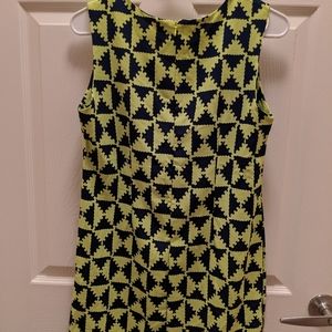 Neon and Navy print dress